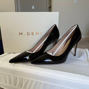 M.Gemi Esatto 90mm in black patent, size EU39, dust bag included. Never worn.